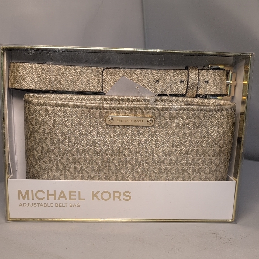 Michael Kors Metallic Adjustable Belt Bag in Gift Box - Picture 2 of 9